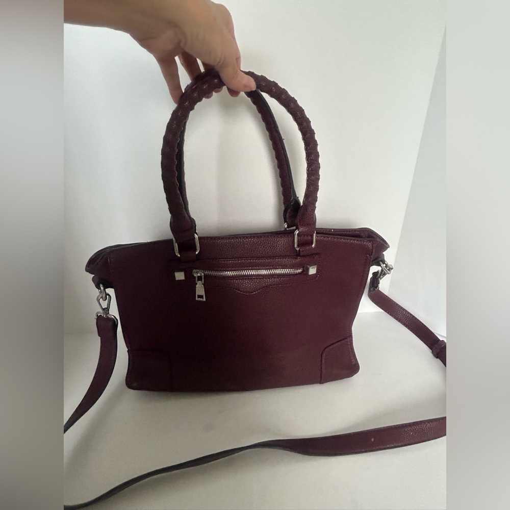 Urban Expressions Vegan Pebble Leather Handbag Crossbody Burgundy Merlo Bag‎ EUC